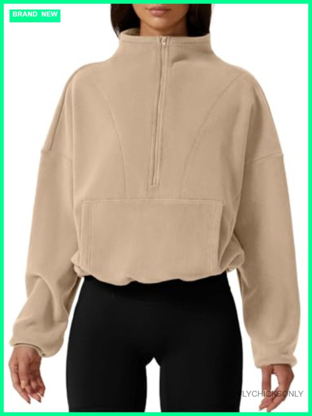 Half Zip Fleece Sweatshirt Mock Neck Long Sleeve Sherpa Pullover